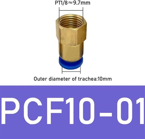 1 قطعة PCF خرطوم اتصال الهواء المناسب 4-12 مللي متر ذكر الموضوع BSPT 1/4 "1/2" 1/8 "3/8" الحلمة النحاس اقتران سريع تركيبات هوائية (PCF10-01) in Kuwait