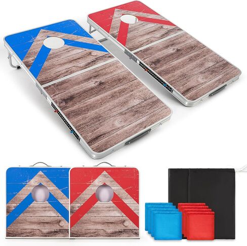 ropoda Cornhole Board Set with Score Sheet, 4×2/3×2 FT Regulation Size Corn Hole Games for Adults with Lightweight Aluminum Alloy Edging, Yard/Outdoor/Backyard Games in Kuwait