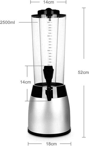 Drink dispenser, Beer Dispenser Beer Tower 2.5L Beer Tower Beverage Dispenser, Drink Tower Dispenser with LED Colorful Shinning Lights And Ice Tube, for Parties And Gameday in Saudi Arabia