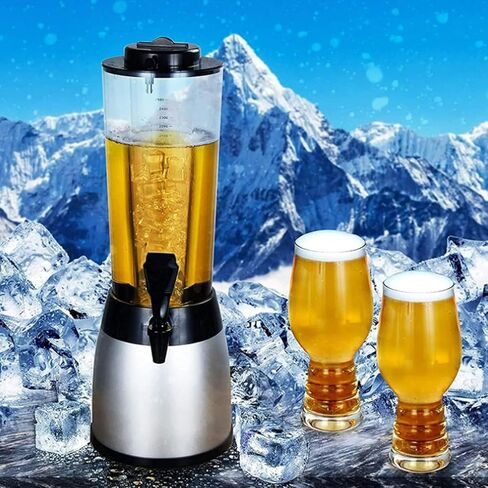 Drink dispenser, Beer Dispenser Beer Tower 2.5L Beer Tower Beverage Dispenser, Drink Tower Dispenser with LED Colorful Shinning Lights And Ice Tube, for Parties And Gameday in Saudi Arabia