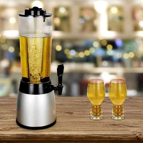 Drink dispenser, Beer Dispenser Beer Tower 2.5L Beer Tower Beverage Dispenser, Drink Tower Dispenser with LED Colorful Shinning Lights And Ice Tube, for Parties And Gameday in Saudi Arabia