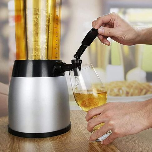Drink dispenser, Beer Dispenser Beer Tower 2.5L Beer Tower Beverage Dispenser, Drink Tower Dispenser with LED Colorful Shinning Lights And Ice Tube, for Parties And Gameday in Saudi Arabia