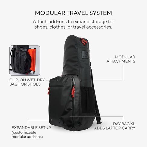 Cancha Weatherproof Tennis Bag and Backpack for 1–3 Rackets with Water Bottle Holder and Removable Strap | Slim and Lightweight Design for Easy Carry | Modular Clip-On Accessory System | Voyager in Saudi Arabia