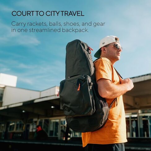 Cancha Weatherproof Tennis Bag and Backpack for 1–3 Rackets with Water Bottle Holder and Removable Strap | Slim and Lightweight Design for Easy Carry | Modular Clip-On Accessory System | Voyager in Saudi Arabia