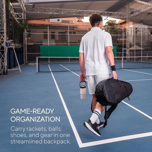 Cancha Weatherproof Tennis Bag and Backpack for 1–3 Rackets with Water Bottle Holder and Removable Strap | Slim and Lightweight Design for Easy Carry | Modular Clip-On Accessory System | Voyager in Saudi Arabia