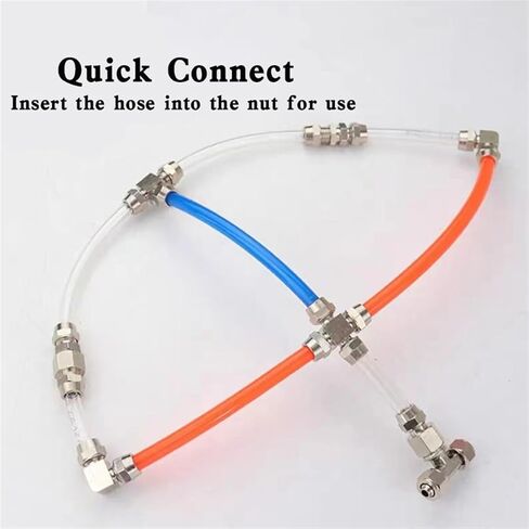 1PCS Pneumatic Quick Hose Tube Coupling OD 4mm 6mm 8mm 10mm 12mm 14 16mm Brass Fast Pipe Fitting T-Type L-Type Cross-Type Connector(PV,4mm) in Saudi Arabia