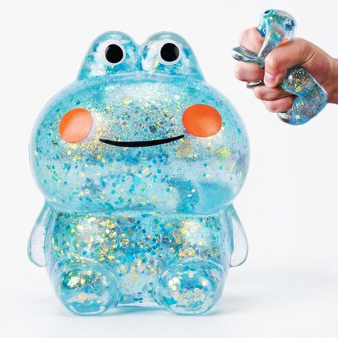 1Pcs Frog Squishy Stress Balls for Kids Adults Stretchy Fidget Ball for Anxiety Stress Relief Hand Therapy Sensory Squishy Ball Squeeze Fidgets for Party Favors Classroom Prizes (Blue) in Saudi Arabia