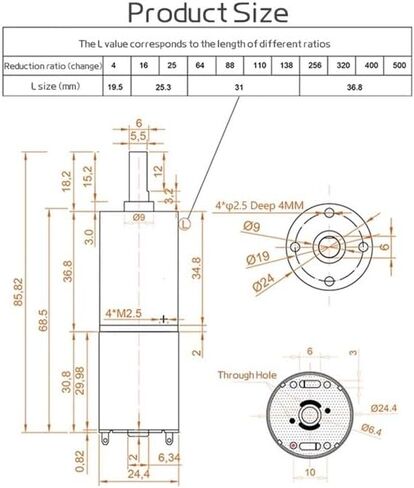 12V Bracket 21RPM GA24Y-370 Miniature Planetary Gear Reducer Electronic Starter Speed Regulation Forward and Reverse Bass Industrial Motors in Kuwait