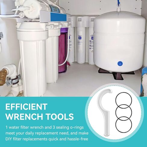 مفتاح فلتر المياه مع 3 حلقات دائرية متوافقة مع نظام المياه APEC، يناسب معظم أغطية الفلتر مقاس 10 بوصة × 2.5 بوصة للتناضح العكسي أو أنظمة تصفية المياه تحت الحوض، فتحة نصف دائرة 3-3/4 بوصة، عبوة واحدة in Kuwait