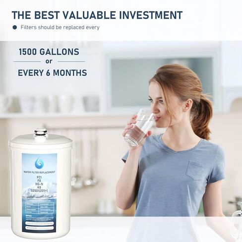 استبدال فلتر المياه FC1 F8 HG-N متوافق مع مرشحات Enagic Leveluk F8 وHG-N لـ K8 وSD501 (2011+)، آلات JRIV، عبوة واحدة in Kuwait