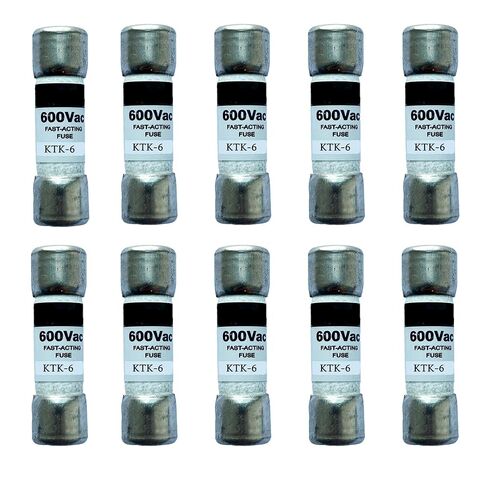 10-Pack New KTK-6 KTK-6A 600Vac Fast Acting Fuse,KTK 6A Class CC Cartridge Fuses in Kuwait