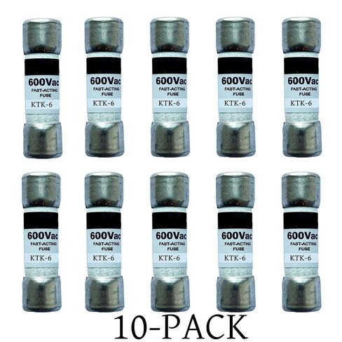 10-Pack New KTK-6 KTK-6A 600Vac Fast Acting Fuse,KTK 6A Class CC Cartridge Fuses in Kuwait