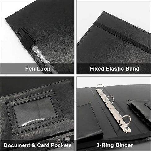 GraduatePro Large Capacity Sheet Music Folder with Hand Strap, 3 Rings Binder with Elastic Band for Choir and Performance, 10 Pockets for Sheets 8.5 * 11/A4 in Saudi Arabia