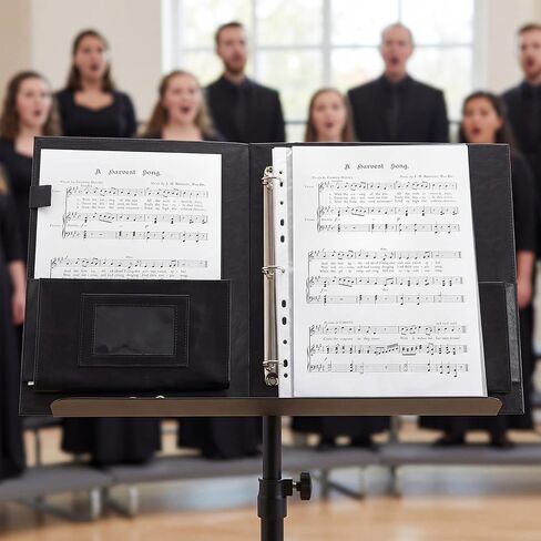 GraduatePro Large Capacity Sheet Music Folder with Hand Strap, 3 Rings Binder with Elastic Band for Choir and Performance, 10 Pockets for Sheets 8.5 * 11/A4 in Saudi Arabia