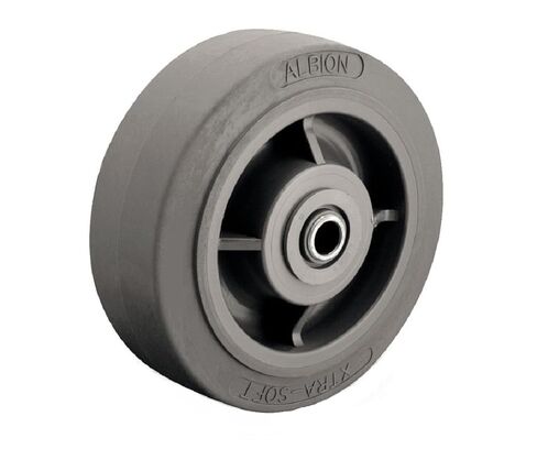 عجلة Albion XS0305108 مقاس 3 بوصات من المطاط الناعم X-tra، مداس مسطح واسع بدون علامات مقاس 1-1/4 بوصة، محمل Delrin من قطعتين، سعة 200 رطل in Kuwait