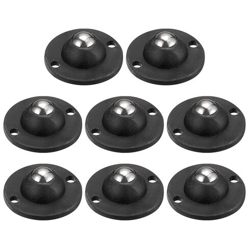 Generic 8Pcs Adhesive Mini Caster Wheel, Swivel Universal Caster 360 Degree Rotation Sticky Pulley for Bins, Storage Boxes, Furniture, Trash Can (Black) in Saudi Arabia