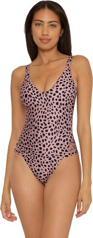 Becca Women's Print Play High Leg One Piece Swimsuit with Open Back, Bathing Suits for Women in Saudi Arabia
