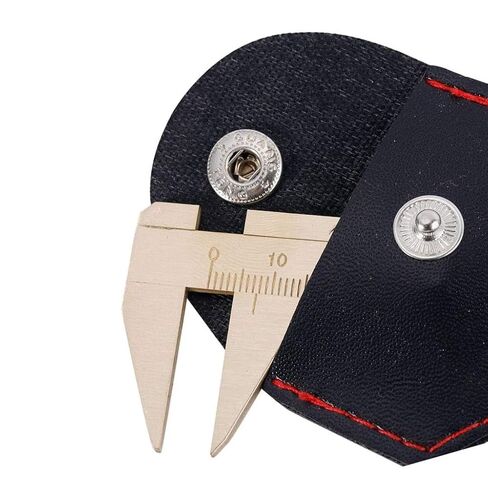 Brass Dual Scale Calipers with Protective Leather Sleeve – Solid Brass Vernier Caliper with Triangle Tip, Inch & Metric Measuring Tool for Jewelry Making, Woodworking, and Metalworking in Saudi Arabia