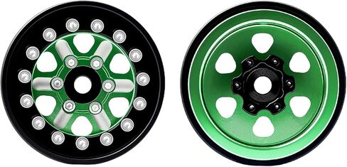 4 قطع من طبق عميق من الألومنيوم مقاس 1.0 بوصة محاور عجلات Beadlock لمحور SCX24 Traxxas TRX4M FCX24 Redcat Ascent-18 HPI، أخضر in Saudi Arabia