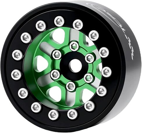 4 قطع من طبق عميق من الألومنيوم مقاس 1.0 بوصة محاور عجلات Beadlock لمحور SCX24 Traxxas TRX4M FCX24 Redcat Ascent-18 HPI، أخضر in Saudi Arabia