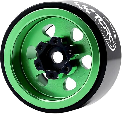 4 قطع من طبق عميق من الألومنيوم مقاس 1.0 بوصة محاور عجلات Beadlock لمحور SCX24 Traxxas TRX4M FCX24 Redcat Ascent-18 HPI، أخضر in Saudi Arabia