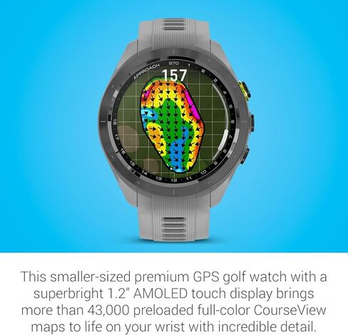Garmin النهج S70 (أسود ، 47 مم) GPS GPS Watch | ساعة ذكية متميزة مع شاشة AMOLED ، CADDY الافتراضية والمسافة مثل | حزمة مع حماة شاشة PlayBetter والشاحن المحمول (متجدد) in Kuwait