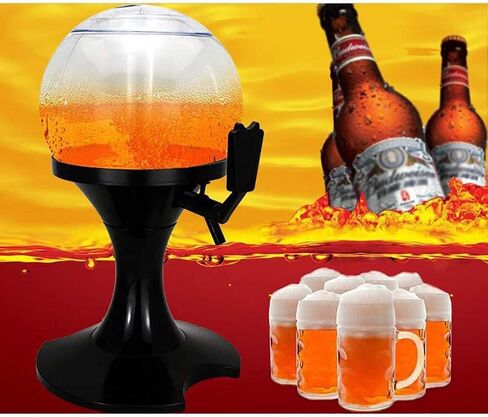 Drink dispenser, Buffet Drink Machine 3.5L Spherical Beer Dispenser Beer Tower Home Beer Tower With Ice Tube For Cafeterias Banquet Parties Family Beverage Dispenser in Saudi Arabia