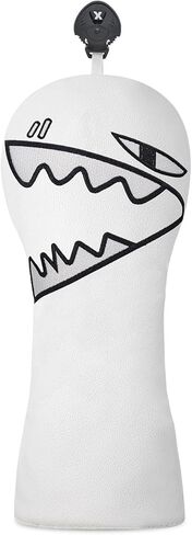 Vesperlux Funny Shark Golf Headcovers for Driver Fairway Wood Hybrid UT & Alignment Stick - White Black Cartoon Animal Club Covers with Plush Lining in Saudi Arabia
