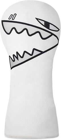 Vesperlux Funny Shark Golf Headcovers for Driver Fairway Wood Hybrid UT & Alignment Stick - White Black Cartoon Animal Club Covers with Plush Lining in Saudi Arabia