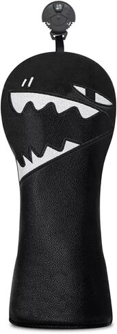 Vesperlux Funny Shark Golf Headcovers for Driver Fairway Wood Hybrid UT & Alignment Stick - White Black Cartoon Animal Club Covers with Plush Lining in Saudi Arabia
