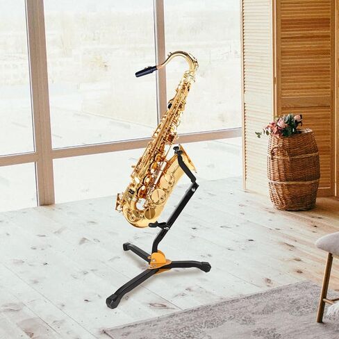 INOOMP Creative Foldable Alto and Tenor Saxophone Stand Iron Bracket with Adjustable Holder for Wind Instrument Storage and Display in Saudi Arabia