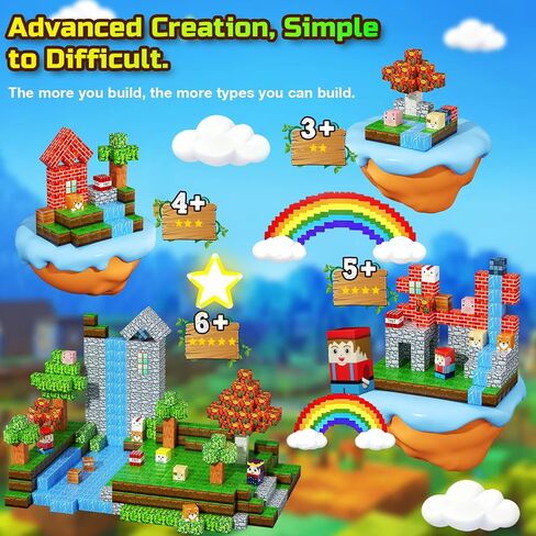 200PCS Magnetic Blocks, Magnetic Building Cube Toys for Kids, STEM Montessori Stacking, Sensory Education Toys for Toddlers Building World Set, Christmas Birthday Gifts for Kids Age 3 4 5 6 7 8 9 10 in Saudi Arabia