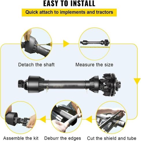 PTO Shaft PTO Drive Shaft 1-3/8" 6 Spline Endw/Slip Clutch T4 43"-59". Replacement for VEVOR OEM in Saudi Arabia