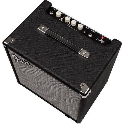 حزمة مضخم صوت جهير Fender Rumble 25 V3 مع اختيارات جيتار السيليلويد الكلاسيكية (12 حزمة) كابل أدوات سلسلة Pro بطول 10 أقدام STR/ANG in Saudi Arabia