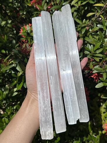 GAF TREASURES 9-10" Selenite Sticks, Selenite Wands, Natural White Selenite Crystal, Selenite Blades (0.5 lb) in Saudi Arabia
