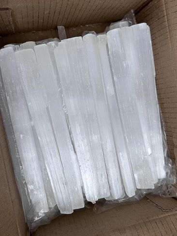 GAF TREASURES 9-10" Selenite Sticks, Selenite Wands, Natural White Selenite Crystal, Selenite Blades (0.5 lb) in Saudi Arabia