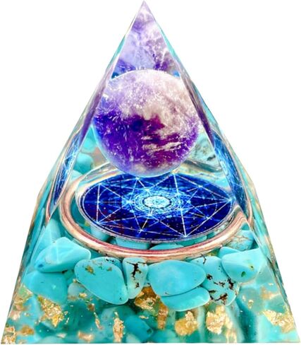 Natural Obsidian Orgone Pyramid, Orgonite Crystal Healing Pyramid with Built-in Buddha Statue, Attract Wealth Success, Prosperity, Balance Chakra Used for Meditation & Healing, 6cm in Saudi Arabia