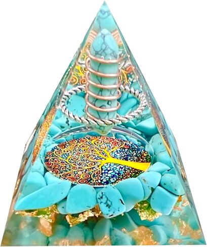 Natural Obsidian Orgone Pyramid, Orgonite Crystal Healing Pyramid with Built-in Buddha Statue, Attract Wealth Success, Prosperity, Balance Chakra Used for Meditation & Healing, 6cm in Saudi Arabia