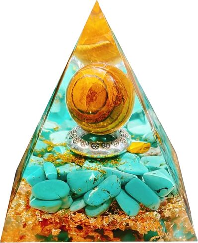 Natural Obsidian Orgone Pyramid, Orgonite Crystal Healing Pyramid with Built-in Buddha Statue, Attract Wealth Success, Prosperity, Balance Chakra Used for Meditation & Healing, 6cm in Saudi Arabia