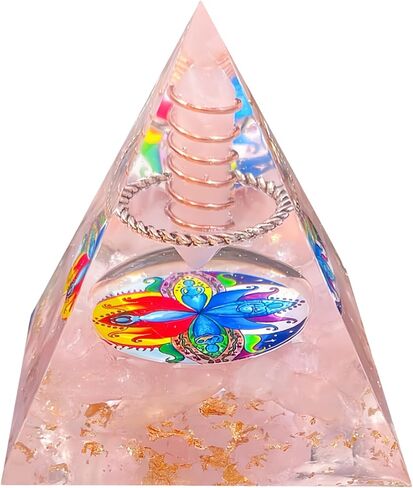 Natural Obsidian Orgone Pyramid, Orgonite Crystal Healing Pyramid with Built-in Buddha Statue, Attract Wealth Success, Prosperity, Balance Chakra Used for Meditation & Healing, 6cm in Saudi Arabia