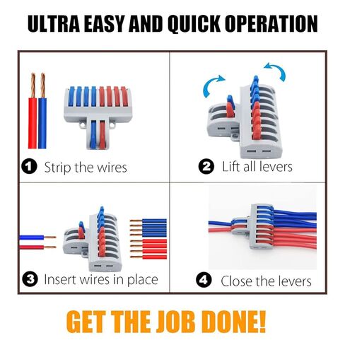 موصلات سلكية مدمجة من CESFONJER، طرف توصيل سريع، موصل تشكيلة صامولة الرافعة، كتل موصلات كهربائية (6 قطع SPL-82، 2 في 8 خارج) in Kuwait