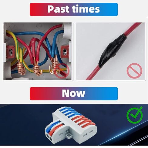 موصلات سلكية مدمجة من CESFONJER، طرف توصيل سريع، موصل تشكيلة صامولة الرافعة، كتل موصلات كهربائية (6 قطع SPL-82، 2 في 8 خارج) in Kuwait