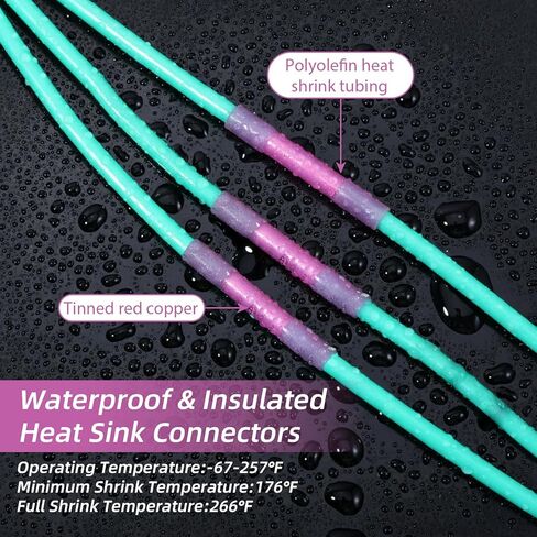 500 Pcs Heat Shrink Butt Connectors, 22-16 AWG Marine Grade Waterproof Electrical Wire Connectors, Insulated Crimp Terminals for Automotive, Boat, Industrial Applications in Saudi Arabia