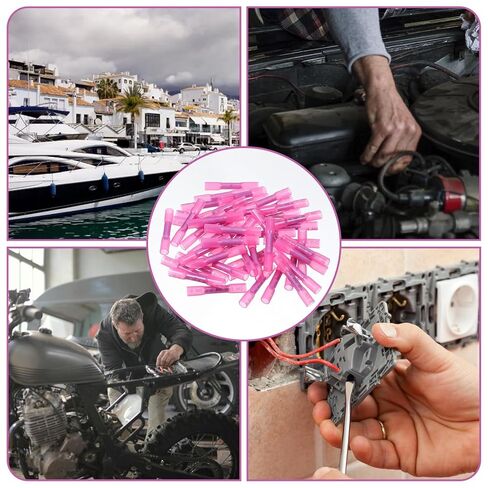 500 Pcs Heat Shrink Butt Connectors, 22-16 AWG Marine Grade Waterproof Electrical Wire Connectors, Insulated Crimp Terminals for Automotive, Boat, Industrial Applications in Saudi Arabia