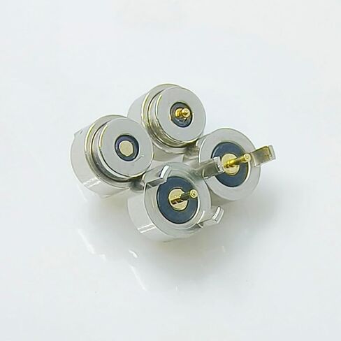 Magnetic LED Power Connector Set, 4mm Pogo Pin Terminal Step 5mm, 8-Piece Male Female Cable Connectors, 2-Pin Design, Silver (4 Male+4 Female) in Saudi Arabia