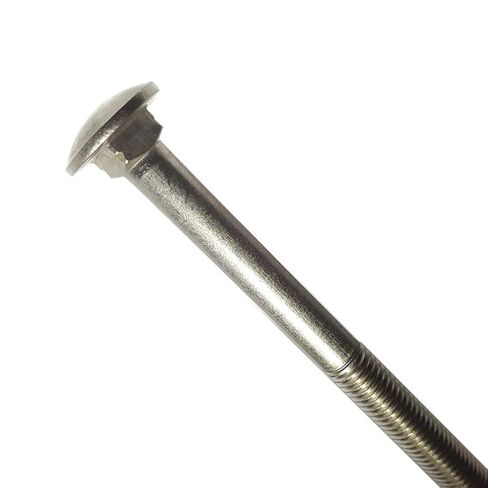 3/8-16 x 8 Carriage Bolts, Round Head, Square Neck, Stainless Steel 18-8, Partial Thread, Plain Finish, Flat Point, Quantity 5 by Fastenere in Saudi Arabia