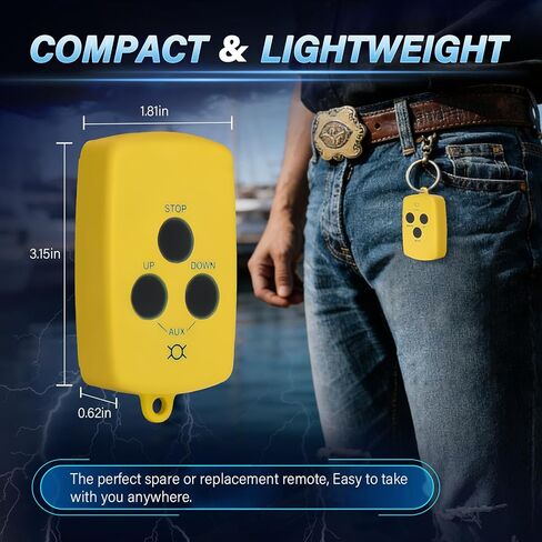 Upgraded transmitter for Boat Lifts is compatible with Gem Remotes 7240, compatible with marine lift systems manufactured in 2007 and later, waterproof and portable, three-button remote control in Saudi Arabia