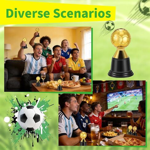 24 Pack Mini Soccer Star Trophies for Awards, 4.5 Inch Gold Football Plastic Trophy Cups for Sports Event, World Cup, Party Favors, Props, Rewards, Winning Prizes, Competitions in Saudi Arabia