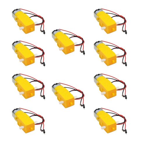 10 قطع DC الكهربائية TT Prewired Gear Motor Wheel Kit 3-6V محرك علبة التروس TT ذو العمود المزدوج مع عجلة إطار سيارة بلاستيكية 69 مم (مزدوج 1: 120) in Saudi Arabia