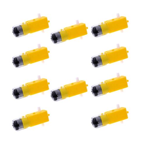 10PCS DC Electric TT Prewired Gear Motor Wheel Kit 3-6V Dual Shaft Geared TT Gearbox Engine with 69mm Plastic Car Tire Wheel (Double 1:120) in Saudi Arabia